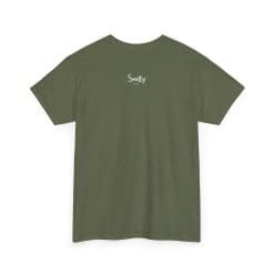 Addicted To Wax Unisex Heavy Cotton Tee 43 Plain Olive Green T-Shirt, Back View