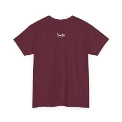 Addicted To Wax Unisex Heavy Cotton Tee 39 Maroon T-Shirt With 'Smelly' Logo