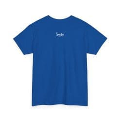 Addicted To Wax Unisex Heavy Cotton Tee 51 Blue T-Shirt With 'Smelly' Text