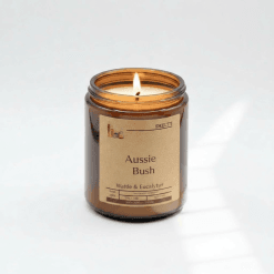 Amber jar candle with eucalyptus scent