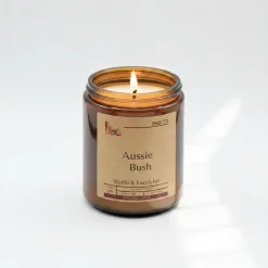 Amber jar candle with eucalyptus scent