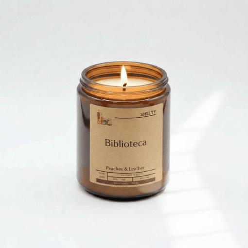 Amber Jar Candle With Peach Scent
