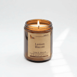 Amber jar candle with lemon scent