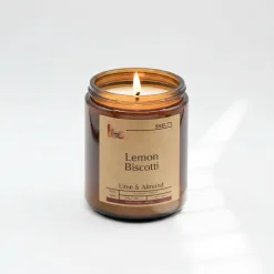 Amber jar candle with lemon scent
