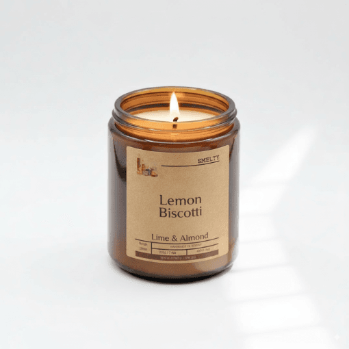 Amber Jar Candle With Lemon Scent