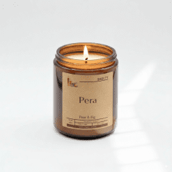 Amber jar candle with pear scent