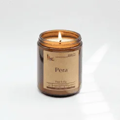 Amber jar candle with pear scent