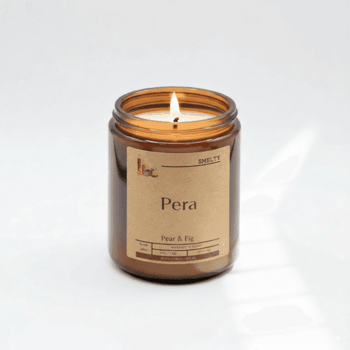 Amber Jar Candle With Pear Scent