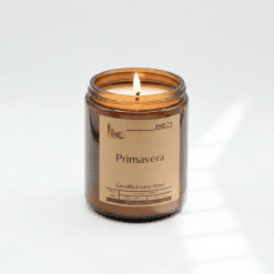 Amber jar candle with floral scent