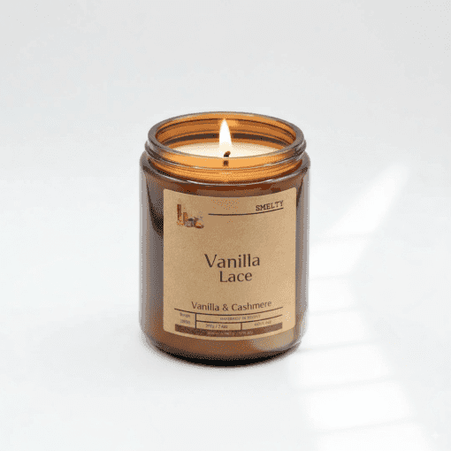 Scented Candle In Amber Glass Jar