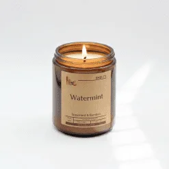 Scented candle in amber jar