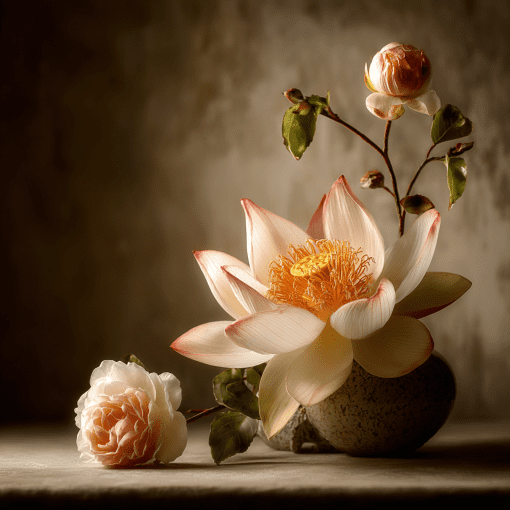Primavera - Camellia And Lotus Flower