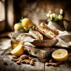Lemon biscotti candle with lime and almonds