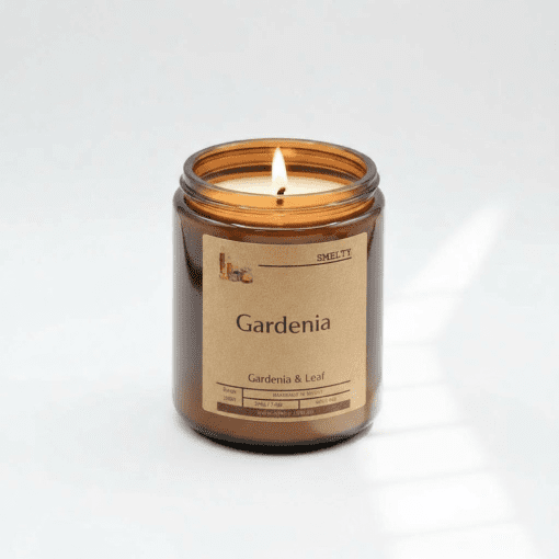 Amber Jar Candle With Gardenia Scent