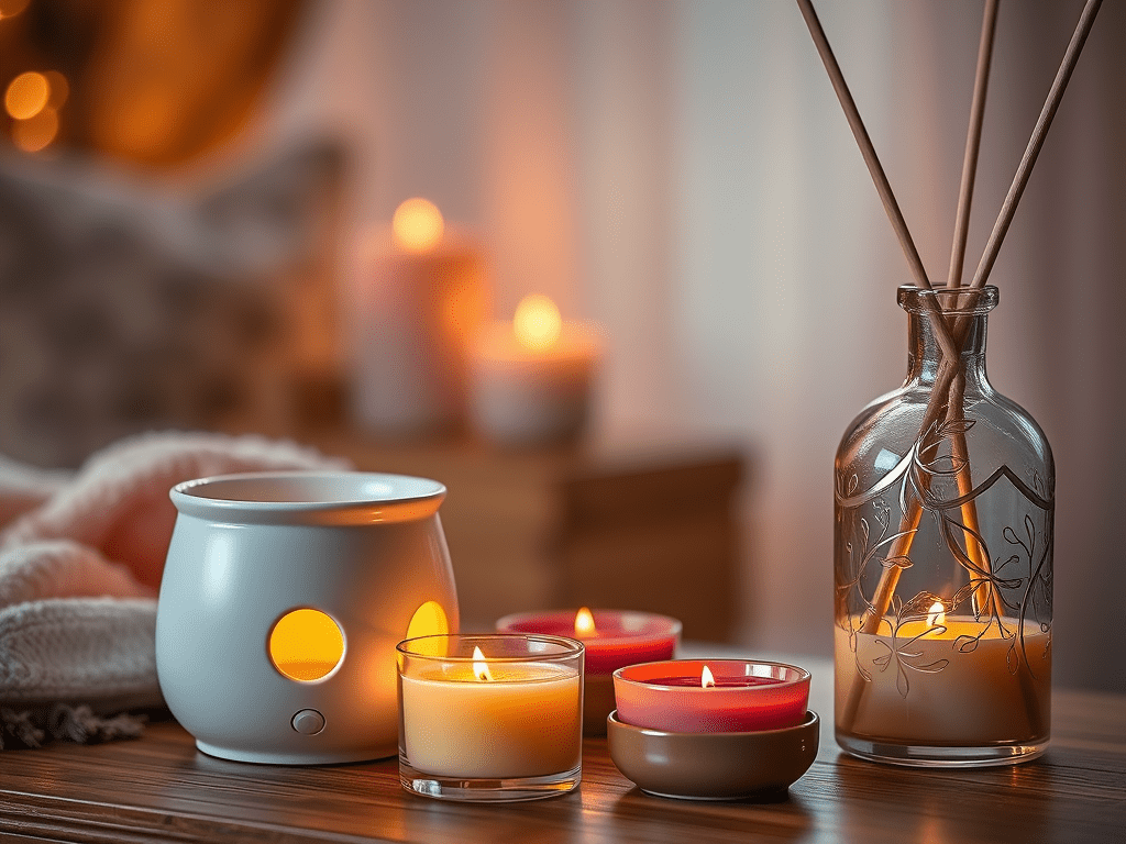 Create A High Quality Image Showing Wax Melts And Warmers Alongside